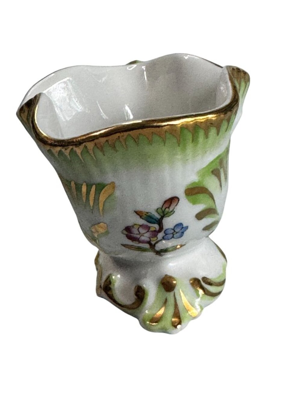Herend Queen Victoria Cornucopia Creamer Rare Butterfly Shell Porcelain 3" - Picture 6 of 7